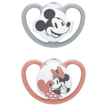 Space Silikon-Schnuller Mickey 18-36 Monate NUK - 2er-Pack Schnuller