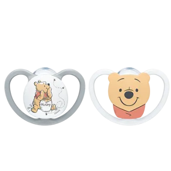 Space Silikon Schnuller Winnie 6-18 Monate NUK - 2er Pack Schnuller