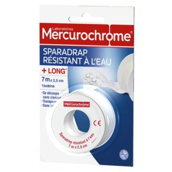 Wasserfester Pflaster Mercurochrome - 1 Rolle mit 7 m