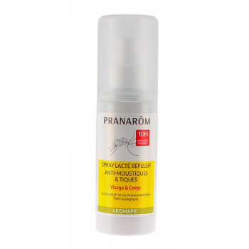 Milchiger Insekten- und Zeckenschutzspray Pranarôm - 100ml Spray