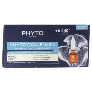 Anti-Haarausfall Behandlung für Männer Phytocyane Phyto - Box mit 12 Ampullen x 3,50 ml