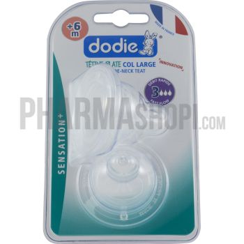 Breite Flachnippel mit schnellem Fluss +6 Monate Dodie - 2 Nippel