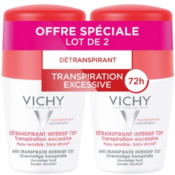 Intensiv-Deodorant 72h gegen übermäßiges Schwitzen Vichy - 2er-Pack 50 ml Roll-On