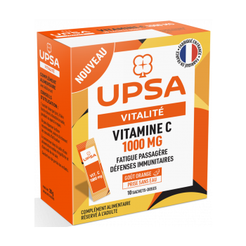 Vitalität Vitamin C 1000 mg UPSA - Packung mit 10 Beuteln