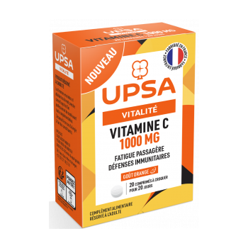 Vitalität Vitamin C 1000 mg UPSA - Packung mit 20 Tabletten