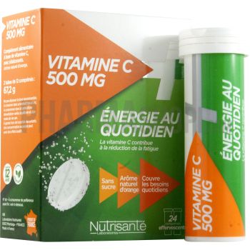 Vitamin C 500 mg Energie für den Alltag Nutrisanté - Packung mit 24 Brausetabletten