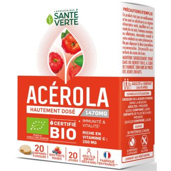 Toniphyt Acerola Gesundheit Grün - Packung mit 20 Tabletten