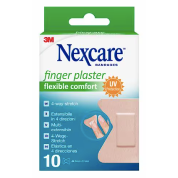 Fingerpflaster flexibles Komfort Nexcare - Schachtel mit 10 Pflastern von 44,5 mm x 51 mm