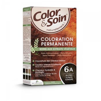 Farbe & Pflege permanente Haarfarbe Dunkel Aschblond 6A Les 3 Chênes - 1 Set