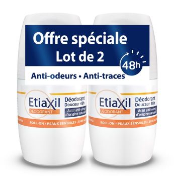 Aluminiumfreies Sanft-Deodorant Etiaxil - 2er-Pack mit 50 ml Roll-ons