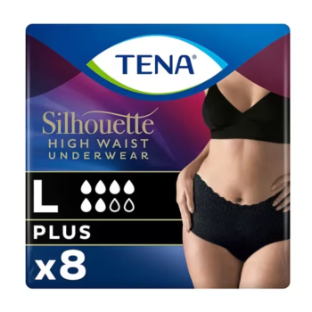 Silhouette Plus Einlagen Größe L niedrig schwarz Tena - Packung mit 8 Einlagen