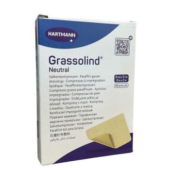 Grassolind neutrale Wundauflagen mit Vaseline Hartmann - Packung mit 10 Stück à 5cmX5cm