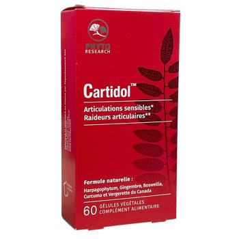Cartidol Empfindliche Gelenke Phyto Research - Packung mit 60 pflanzlichen Kapseln