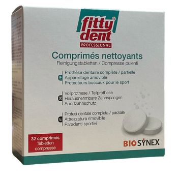 Fittydent Reinigungstabletten Biosynex - Packung mit 32 Tabletten