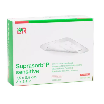 Suprasorb P Sensitive Border Lite - Schachtel mit 10 Stück von 7,5x8,5 cm