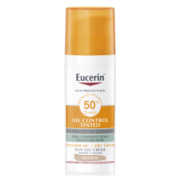 Öl-kontrollierendes getöntes Sonnen-Gel-Creme mittel SPF50+ Eucerin - Pumpflasche 50ml