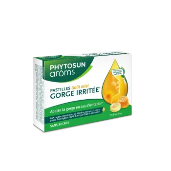 Zuckerfreie Halspastillen mit Honigaroma Phytosun arôms - Packung mit 24 Pastillen