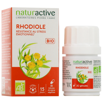 Rhodiole bio Stress emotional Naturactive - Packung mit 30 Kapseln