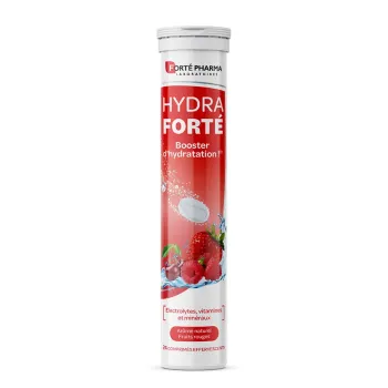 Hydra Forté Feuchtigkeitsbooster mit natürlichem Aroma von roten Früchten Forté Pharma - 24 Brausetabletten
