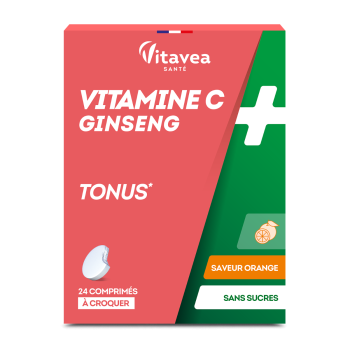 Vitamin C + Ginseng Vitality Vitavea - Packung mit 24 Kaudabletten