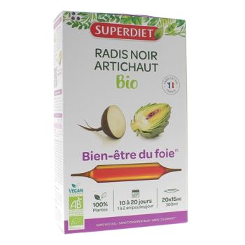 Schwarzer Rettich / Bio-Artischocke Super Diet - Box mit 20 Ampullen zu je 15 ml