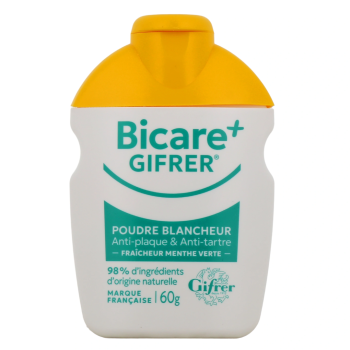 Bicare + weiße Anti-Belag & Zahnstein-Pulver Gifrer - Flasche mit 60g