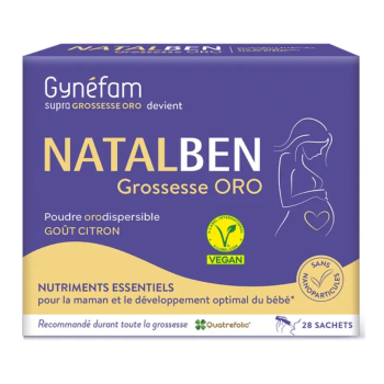 Gynéfam natalben Schwangerschaft oro orodispersible Pulver Zitronengeschmack Effik - Packung mit 28 Beuteln