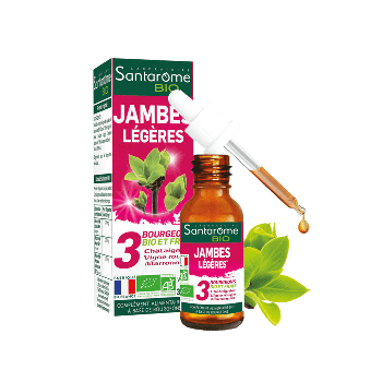 3 BIO-Knospen und frische leichte Beine Santarome bio - Flasche mit 30 ml