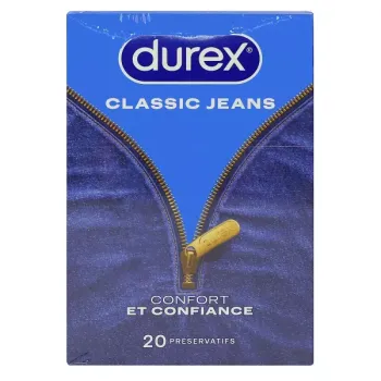 Durex Classic Jeans Kondome - Schachtel mit 20 Kondomen