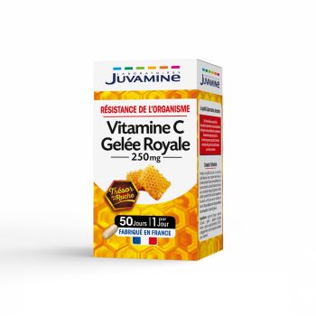 Vitamin C Gelée Royale 250mg Abwehr des Körpers Juvamine - Packung mit 50 Kapseln