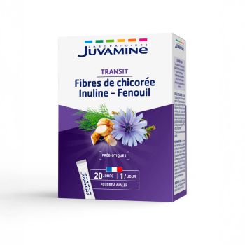 Transit-Fasern aus Chicorée Inulin Fenchel Juvamine - Packung mit 20 Sticks