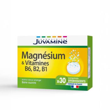 Magnesium und die Vitamine B6, B2 und B1 Juvamine - Packung mit 30 Brausetabletten