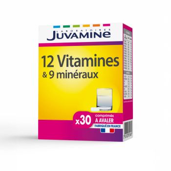 12 Vitamine und 9 Mineralstoffe Juvamine - Packung mit 30 Tabletten