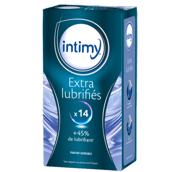Extra gleitf&auml;hige Intimy-Kondome - Packung mit 14 Kondomen