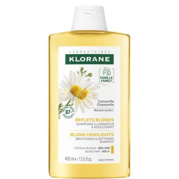Klorane Kamille aufhellendes und erhellendes Shampoo - 400 ml Flasche