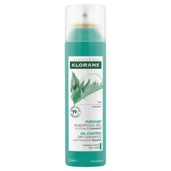 Klorane - Entgiftendes Trockenshampoo mit Brennnessel für fettiges Haar - Spray mit 150 ml