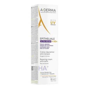 Epitheliale Ultra Reparaturcreme HA+ gegen Marken SPF50+ A-Derma - Tube mit 100ml
