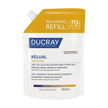Kelual Squanorm feuchtigkeitsspendendes Anti-Schuppen-Shampoo Ducray - Nachfüllpackung 400ml