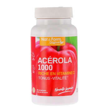 Acerola 1000 Nat&Form - Dose von 30 Tabletten