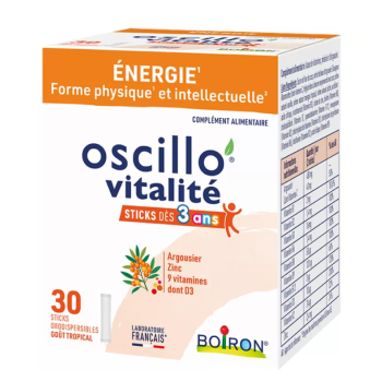 Oscillo Vitalität Energie Boiron - Packung mit 30 Sticks