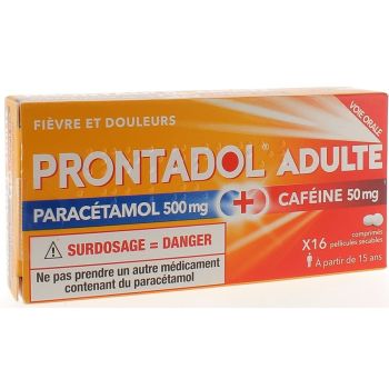 Prontadol Erwachsene 500 mg/50 mg - Packung mit 16 filmbeschichteten, teilbaren Tabletten