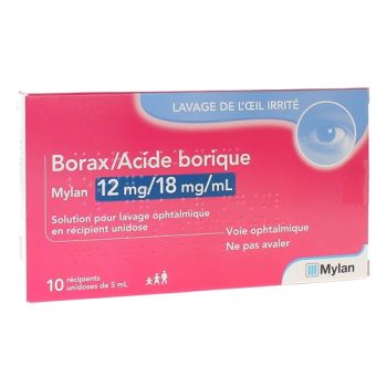 Borax/Bors&auml;ure Viatris L&ouml;sung f&uuml;r ophthalmische Sp&uuml;lungen - Packung mit 10 Einzeldosen &agrave; 5 ml