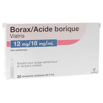 Borax/Borsäure 12mg/18mg/ml Viatris - Packung mit 20 Einzeldosen à 5ml