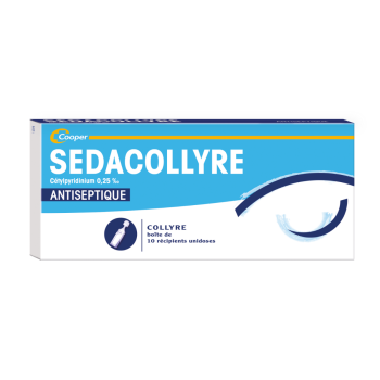 Sedacollyre antiseptische Augentropfen Cooper - 10 Einzeldosen