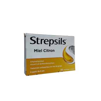 Strepsils Honig Zitrone Lutschtabletten - Packung mit 36 Tabletten