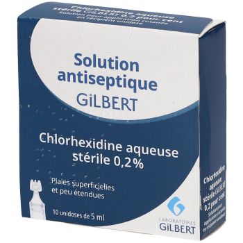 Sterile wässrige Chlorhexidinlösung Gilbert 0,2% - Packung mit 10 Einzeldosen à 5 ml