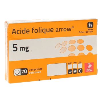 Folsäure Arrow - Packung mit 20 Tabletten