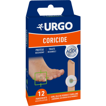 Coricide Urgo Pflaster - Schachtel mit 12 Pflastern 2x7 cm