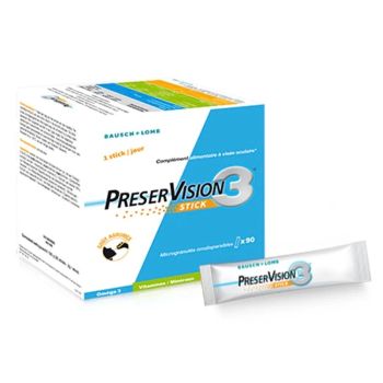 PreserVision 3 zur Augenpflege Bausch & Lomb - Packung mit 90 orodispersiblen Sticks