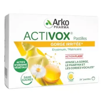 Activox Halsreizungen Honig-Zitrone Arkopharma - Packung mit 24 Pastillen